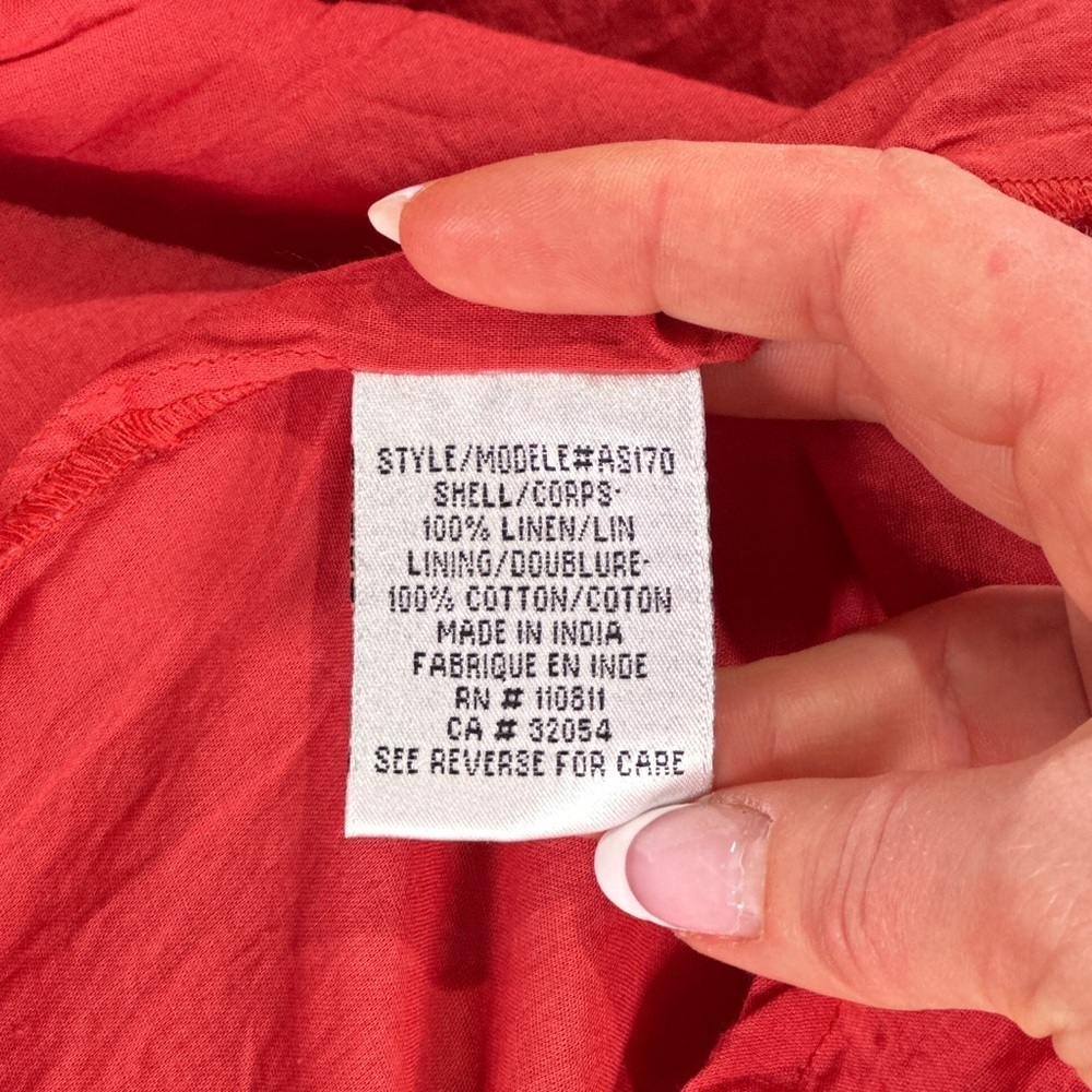 Baraschi Women’s Linen Embroidered Mini Skirt Red Size 2 - Picture 6 of 10